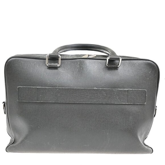 LOUIS VUITTON LV Logo Igor Business Hand Bag Taiga Leather Black - Picture 1 of 5